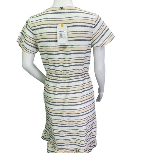 NEW Roxy Womens Sun Dreamer Season Short Sleeve Wrap Dress Stripe Size S - Picture 7 of 12